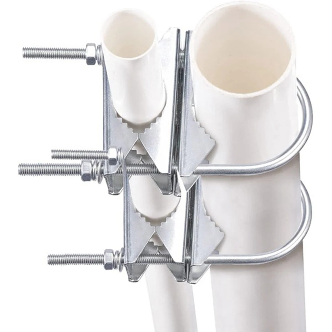

A93P Double Antenna Mast Clamp V-Jaw Bracket U Bolts Pipe Mounting Hardware 3 Sets For Yagi Wifi Antenna, TV Antenna, CB Ham