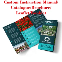 Custom Flyer Booklet Brochure Manual Pamphlet Leaflet Catalogue Instructions Print Any Size Design Double-side Multi-fold