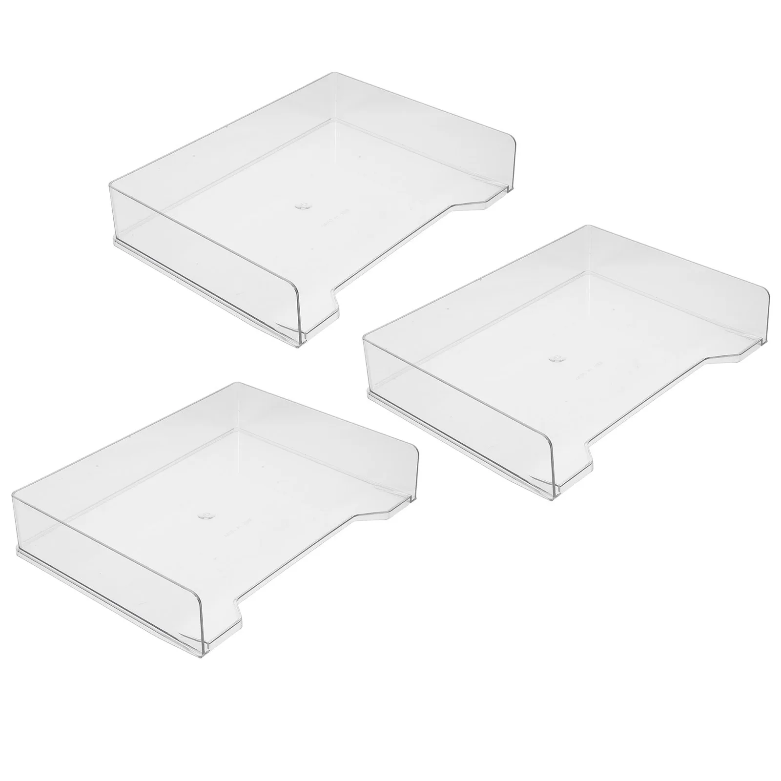 

3Pcs File Storage Organizer Plastic Desktop Office Storage Shelf Document Holder for Teacher Student Office