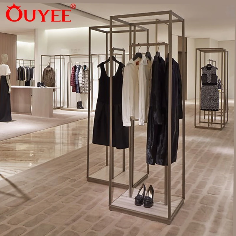 Customized-Boutique Showroom Garment Store Ladies Shop Decoration Design Clothing Display Racks Garment Store