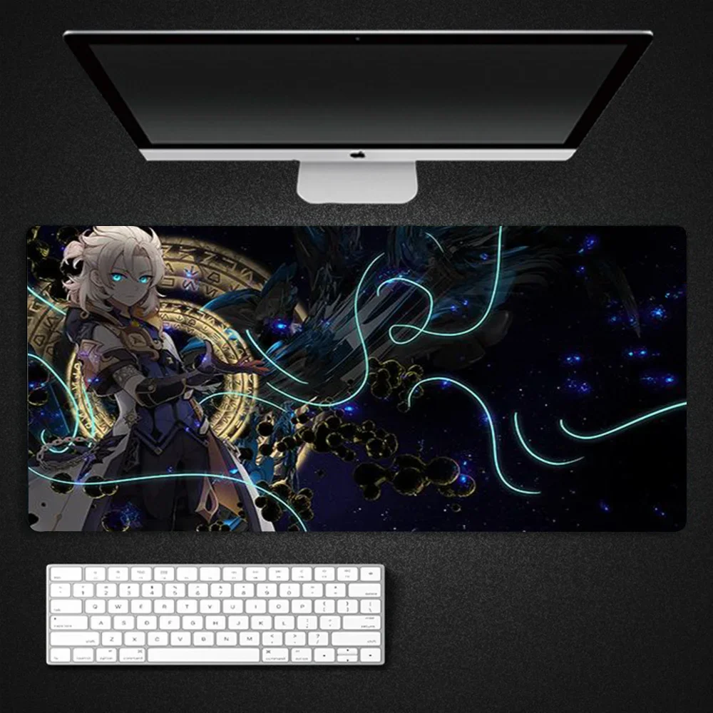 Mouse Pad Genshin Impact Mouse Pad Gamer Abedo Nahida Large Desk Mat Keyboard Pad for Computer Mouse Gaming Accessories RUG