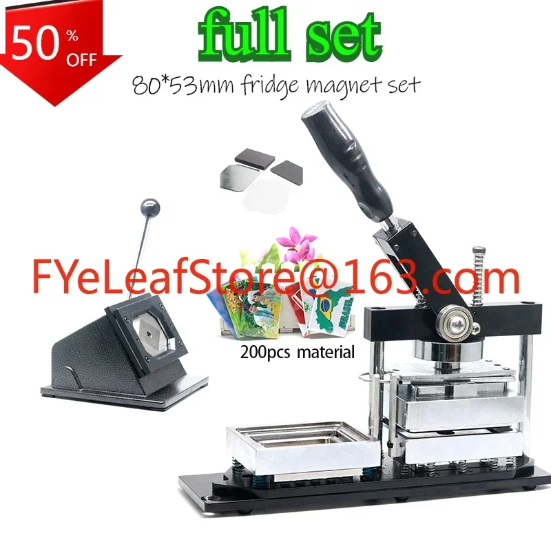 

Hot sales80*53cm Fridge Magnet Button Badge Making + 80*53mm Paper Cutter + 200pcs Fridge Magnet Component