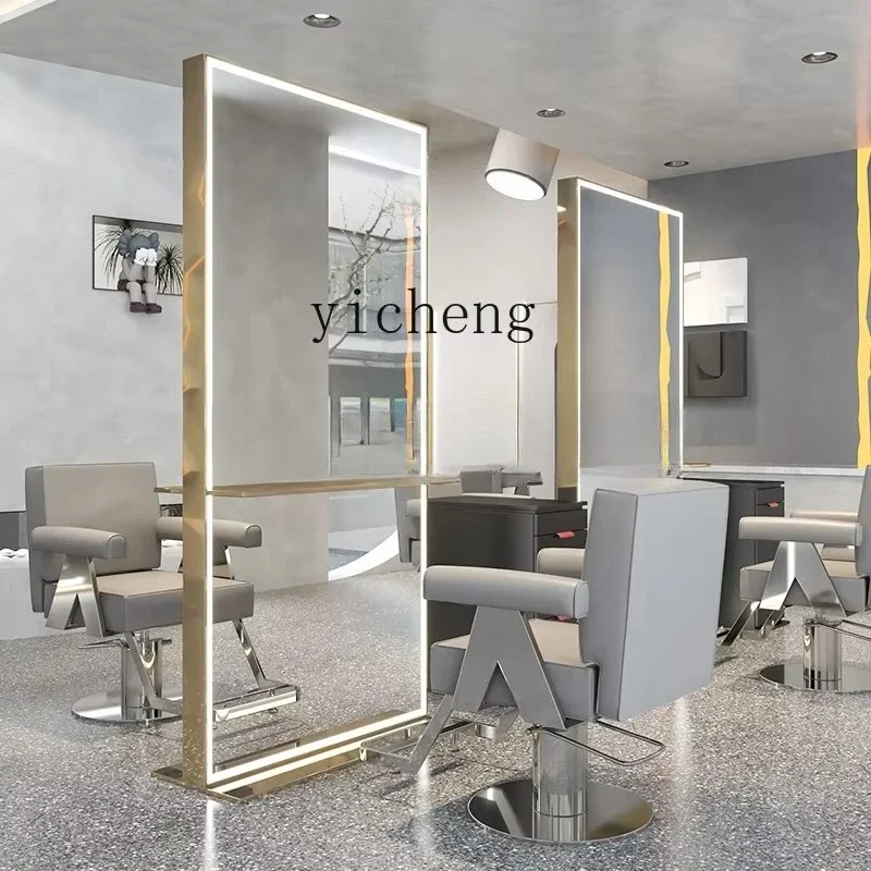 Hairdresser Mirror Table With Countertop Haircut Mirror Hairdresser Floor Mirror Table-X12
