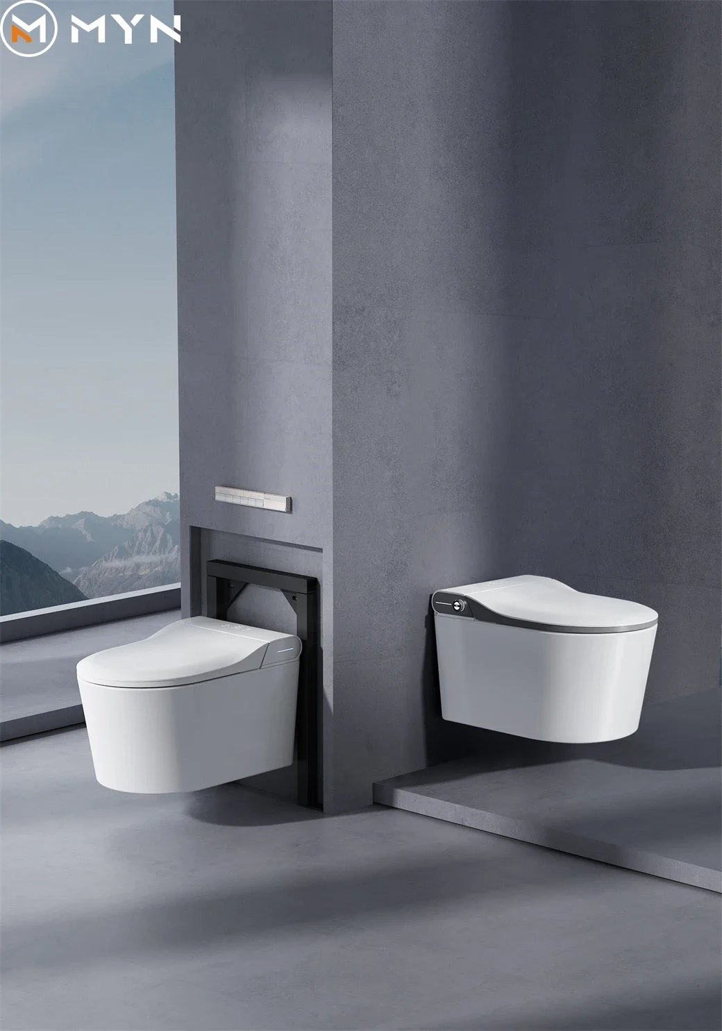 2023 Smart Wall Hung Inodoro Inteligente Wall Mounted Automatic Flush Toilet For Hotel Bathroom