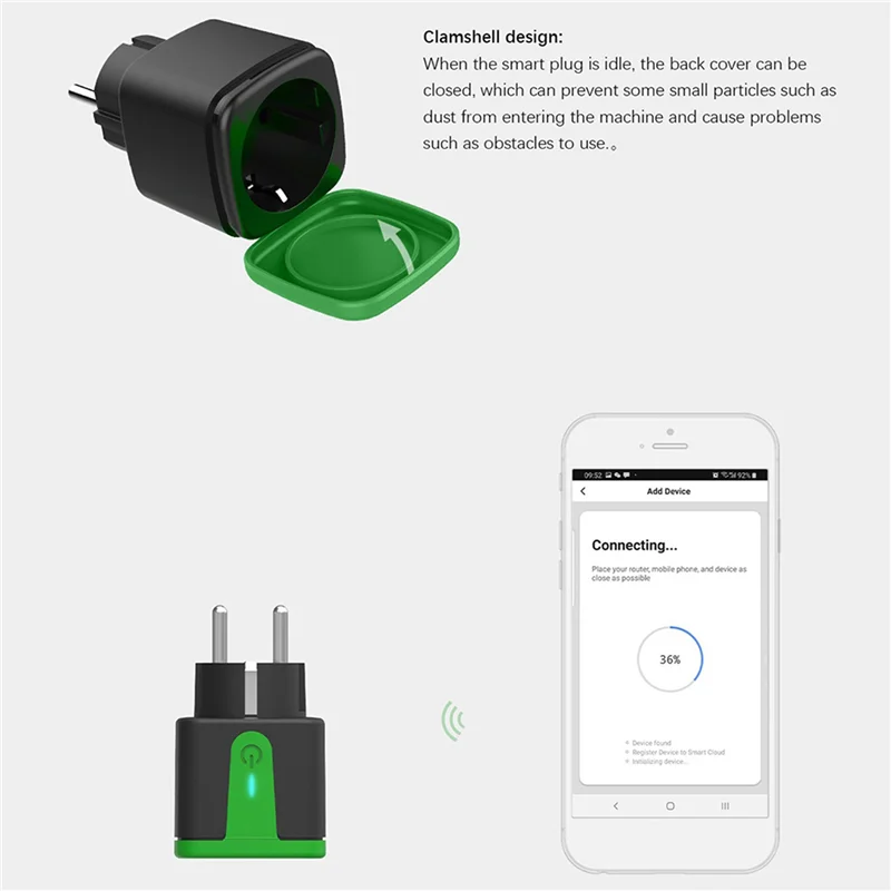FAST-3X Outdoor Smart Plug, 16A Wifi Remote Control Smart Socket With Power Monitor Function,For Tuya Alexa EU Plug
