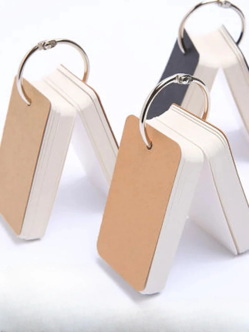 Metal Ring Blank English Vocabulary Notebook Loose‑leaf Spiral Memo Pad Portable Pocket Memory Notepad for Students
