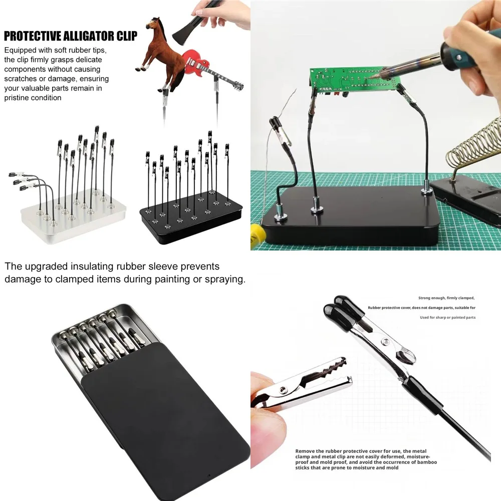 

Подставка-держатель для моделей, 12 шт., с зажимами-крокодилами, магнитными гибкими стержнями для аэрографии, хобби, DIY, моделирования, 1 комплект