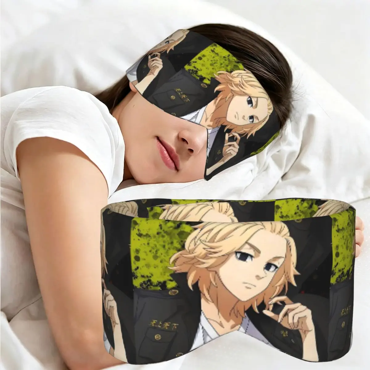 Anime Tokyo Revengers Kazutora sleep eye mask Light Blocking Portable Eye Cover for Girls Boys Home Sleeping Eyeshade eyepatch