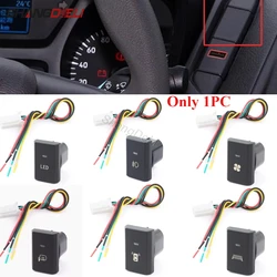 1PC DC12V Blue LED Car Switch LED Light Radar Recorder Fan Spotlights Camera Fog Lamp Switch Button for Ford Transit 2017-2019