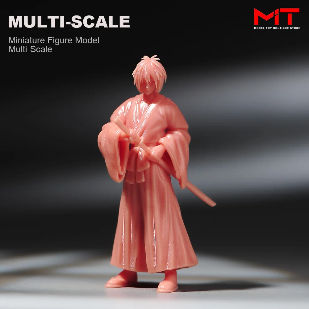 미니어처 피규어 1/87 1/64 1/43 1/24 사무라이 남자 송진 피규어 디오라마 모델, 창의적인 장면 인형 소품 컬렉션 디스플레이