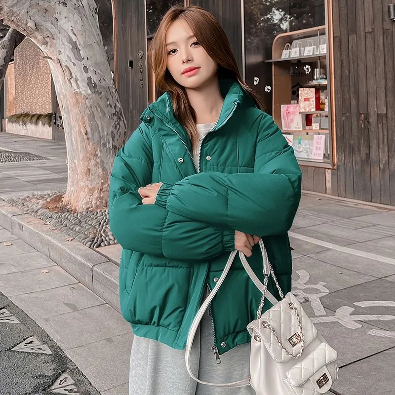 2023 New Women Down Cotton Coat Winter Jacket Female Short Parkas Loose Thick Warm Outwear Leisure Time Versatile Overcoat