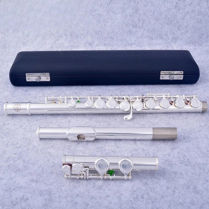 

16 Off C Key Flute White Copper Silver Plated Left Hand Flute with E Key MFL-702 (OEM)