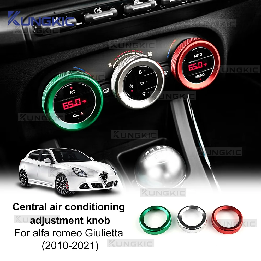 AC Adjustment Knob Rings For Alfa Romeo Giulietta 940 2010 2011 2012 2013 2014 2015 2016 2017 2018 2019 2020 2021 Central Trim
