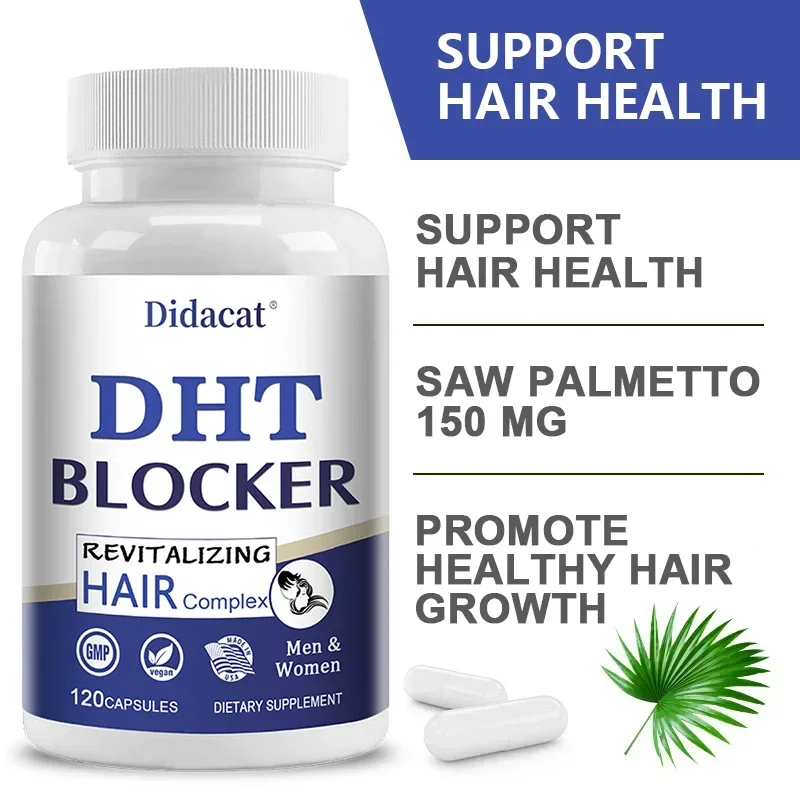 Didacat Advanced DHT Blocker Hair Growth Supplement for Hereditary Thinning Hair - for Men and Women, Hair Loss