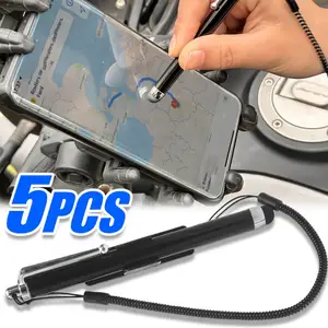 Bilashmart Motorcycle Cycling Stylus Capacitive Pen Car Console Screens Stylus with Spring Rope Pen Clip Capacitive Screen Handwriting Pen