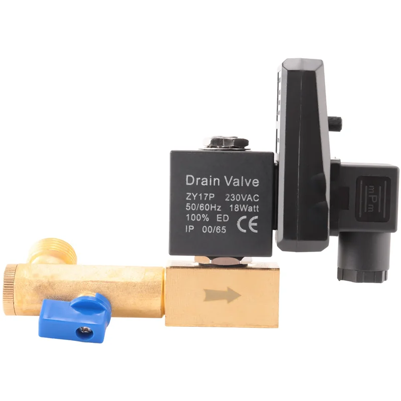 ABVJ-3X G1/2 DN15 230V 自動時限水タンク電子時限ドレンバルブエアコンプレッサー用凝縮水管理