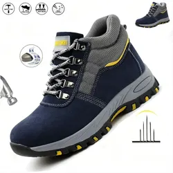 High Quality Boots Men Steel Toe Cap Safety Boots Work Shoes Men Puncture-Proof Work Boots Plush Warm Safety Shoes