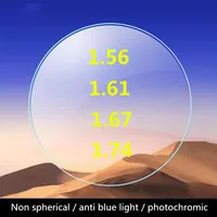 1,56 1,61 1,67 1,74 lentes fotocromáticas graduadas para miopía, antiluz azul, no esféricas, 2 lentes, incluidos ojos izquierdo y derecho