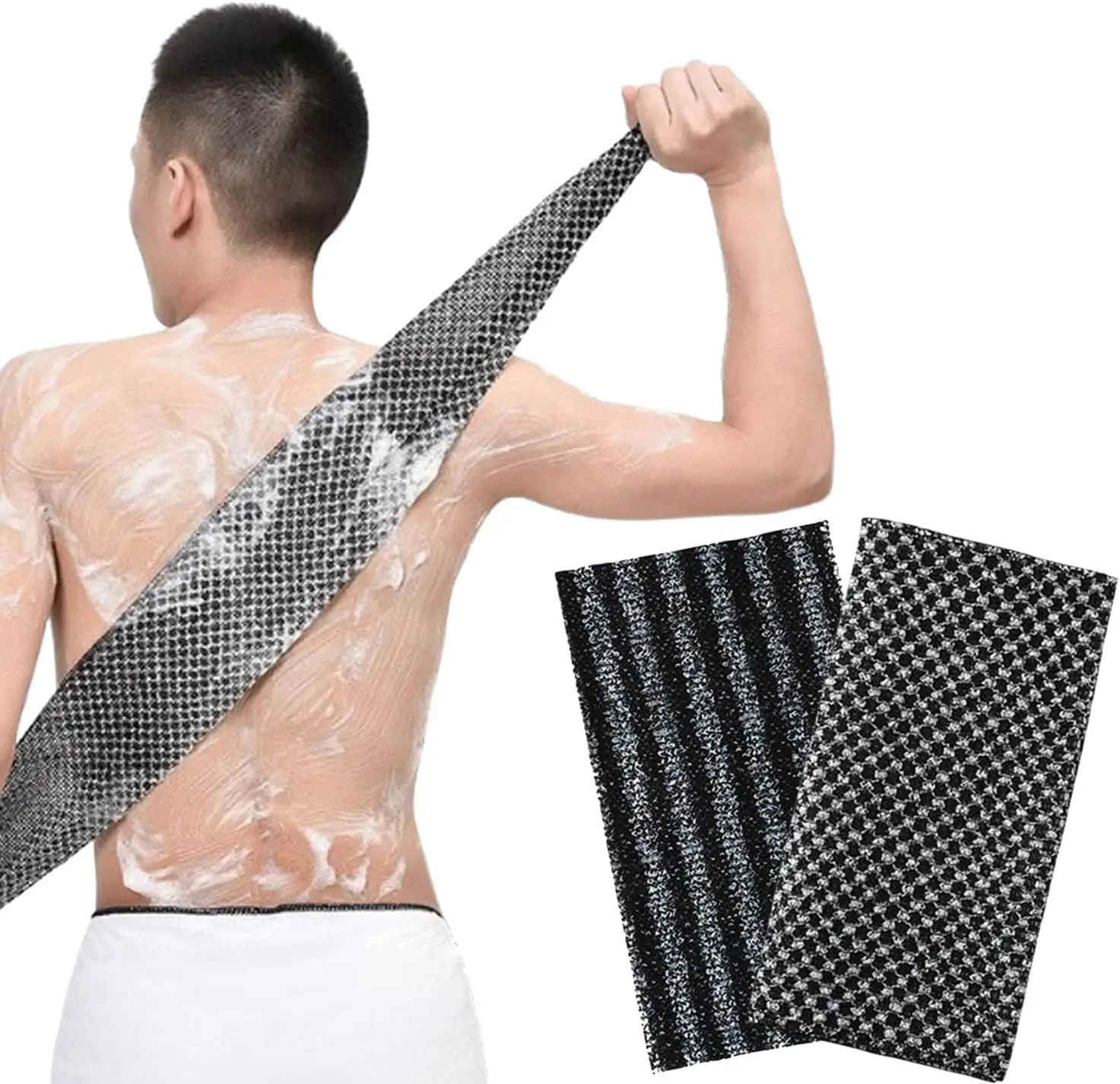 

Bath Body Exfoliator Towel Exfoliating Scrub Back Wash Cloth, Durable Shower Sponge Scrubber Bathroom Cleaning Accessories