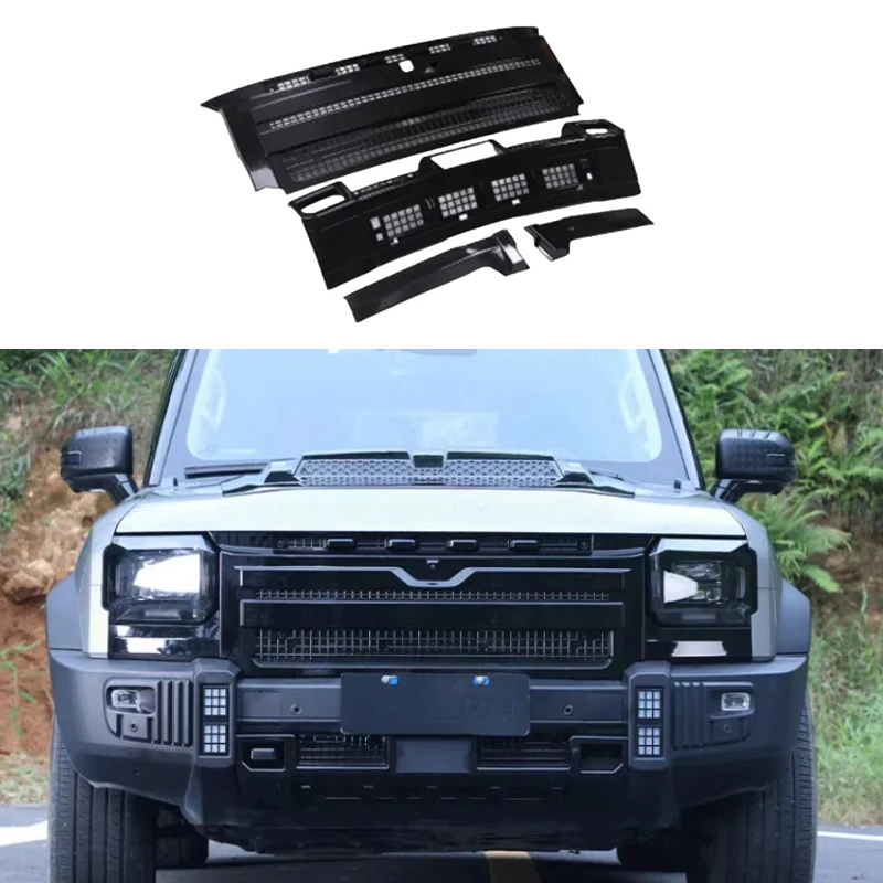 Car Front Grille Fit for JETOUR Traveler T2 2023-2024 Modification Defender Style Free Removal Grille Car Exterior Accessories