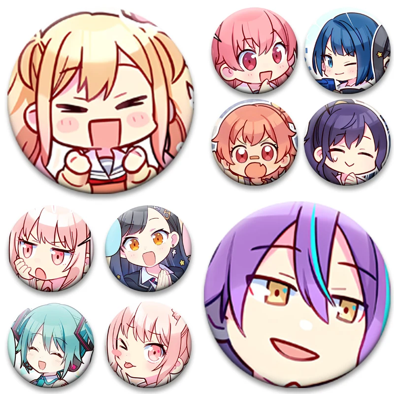 Project SEKAI Peripheral Creative Brooch Cartoon Character Badge Tinplate Button Pin Fans Collectible Gifts on Backpack Decor