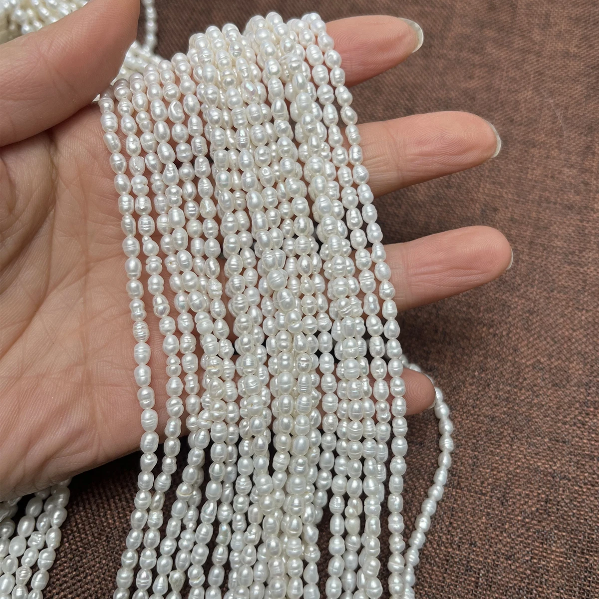 4-5mm Matte Natürliche Süßwasser Perle Reis Halbzeuge Perlen für Schmuck Machen DIY Halskette Armband Zubehör Großhandel