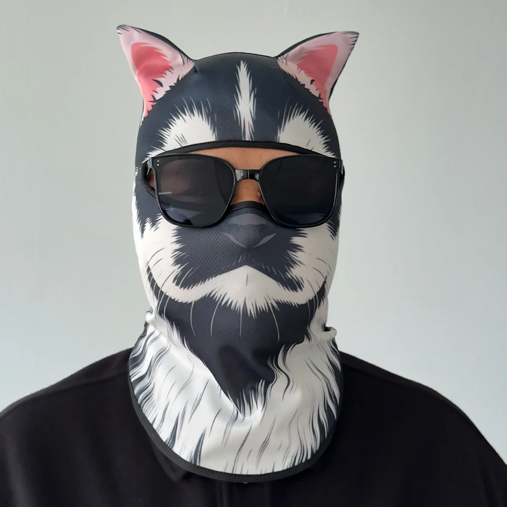 

Summer Sun Shield Mask 3D Animal Design, Full Face & Neck Protector, Breathable Quick-Dry for Outdoor Cycling Hiking Camping