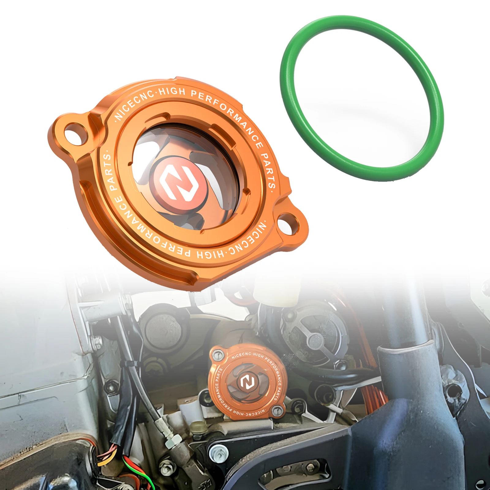 

Motorcycle For KTM 250 400 450 520 525 EXC EXCF XC XCF SX SXF XCFW 59038041000 CNC Clear Engine Oil Filter Cover Cap Transparent