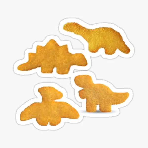 Dino Nuggets  5PCS Stickers for Kid Room Background Bumper Decor  Living Room Car Window Wall Cartoon Home Cute Anime Print Art