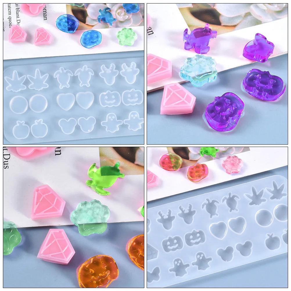 

2Pcs Earring Casting Mold Silicone Eardrop DIY Craft Flexible Transparent Durable Practical Unique Style Creation