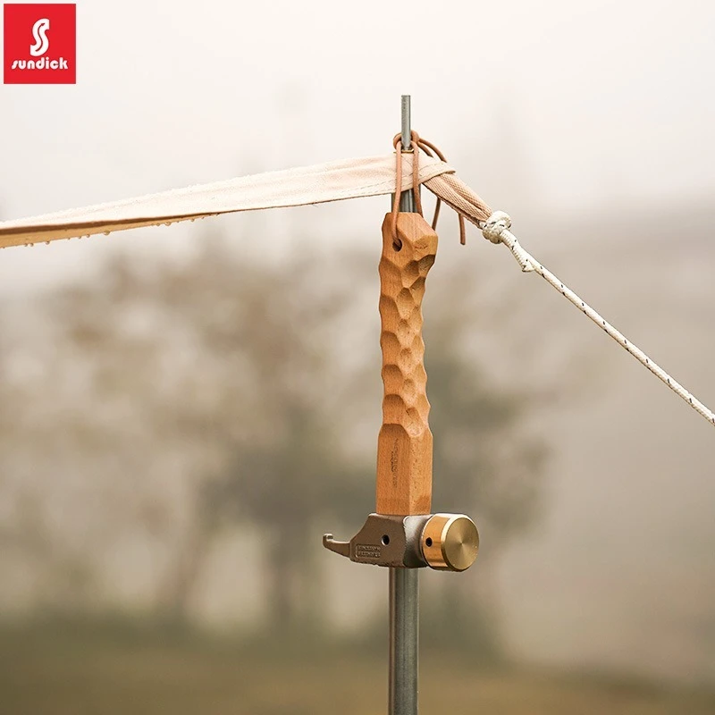 Tent hammer, beech wood handle, stainless steel copper hammer, outdoor hiking tent, ground nail, nail pulling hammer