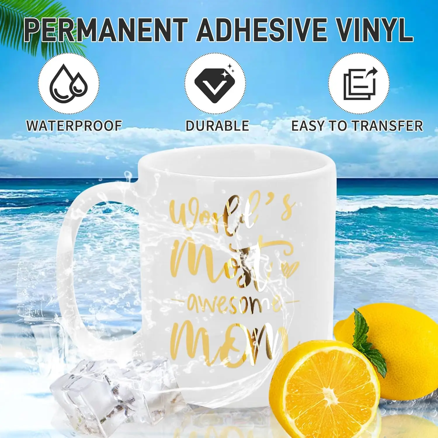 10 Sheets A4 Waterproof Printable Bright Gold Vinyl Sticker Paper For Inkjet & Laser Printing 8.3x11.7 Inch Label Sticker