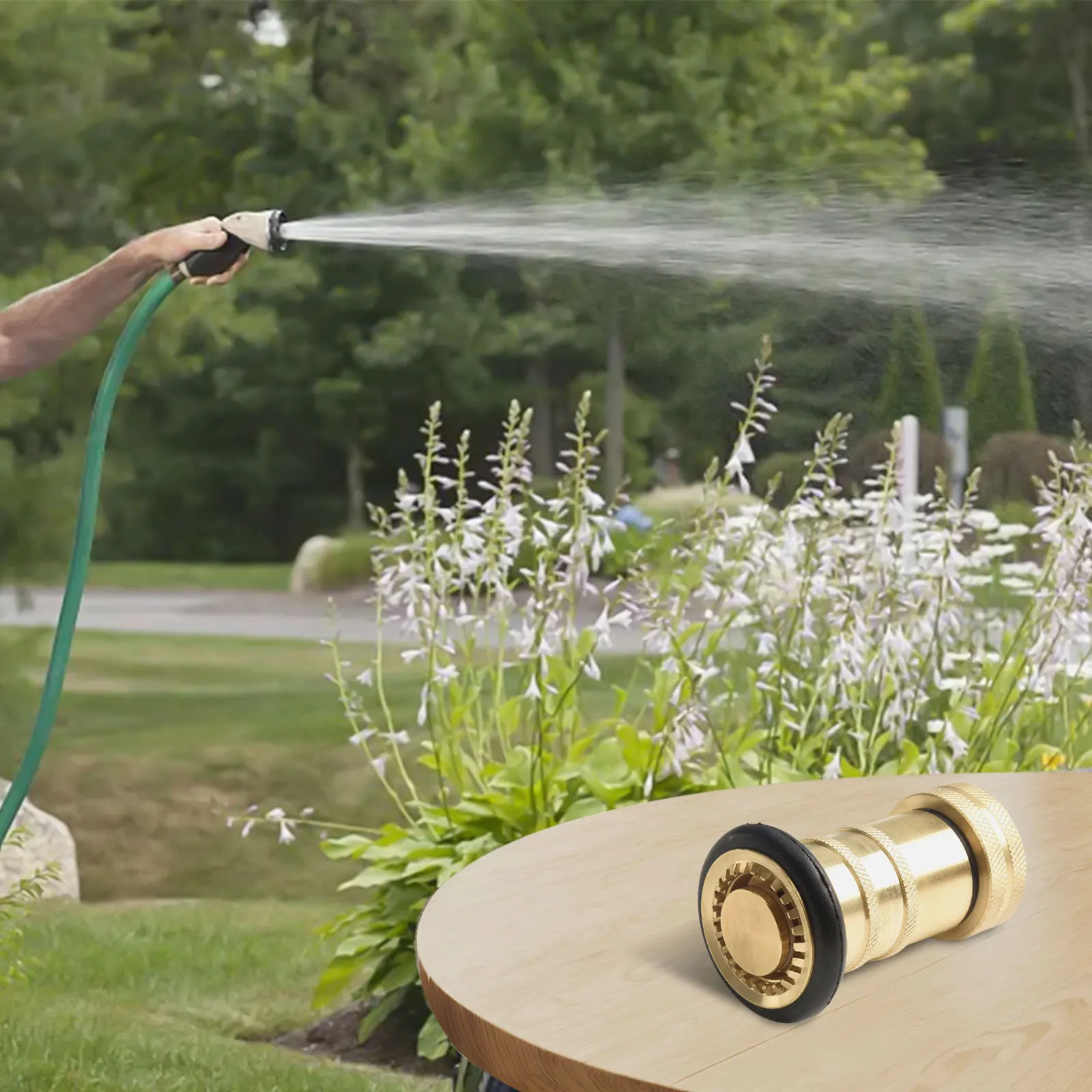 1 Inch Fire Hose Nozzle Fire Hose Brass Nozzle Long-Lasting Easy-to-Operate Efficient Water Distribution 1 Inch