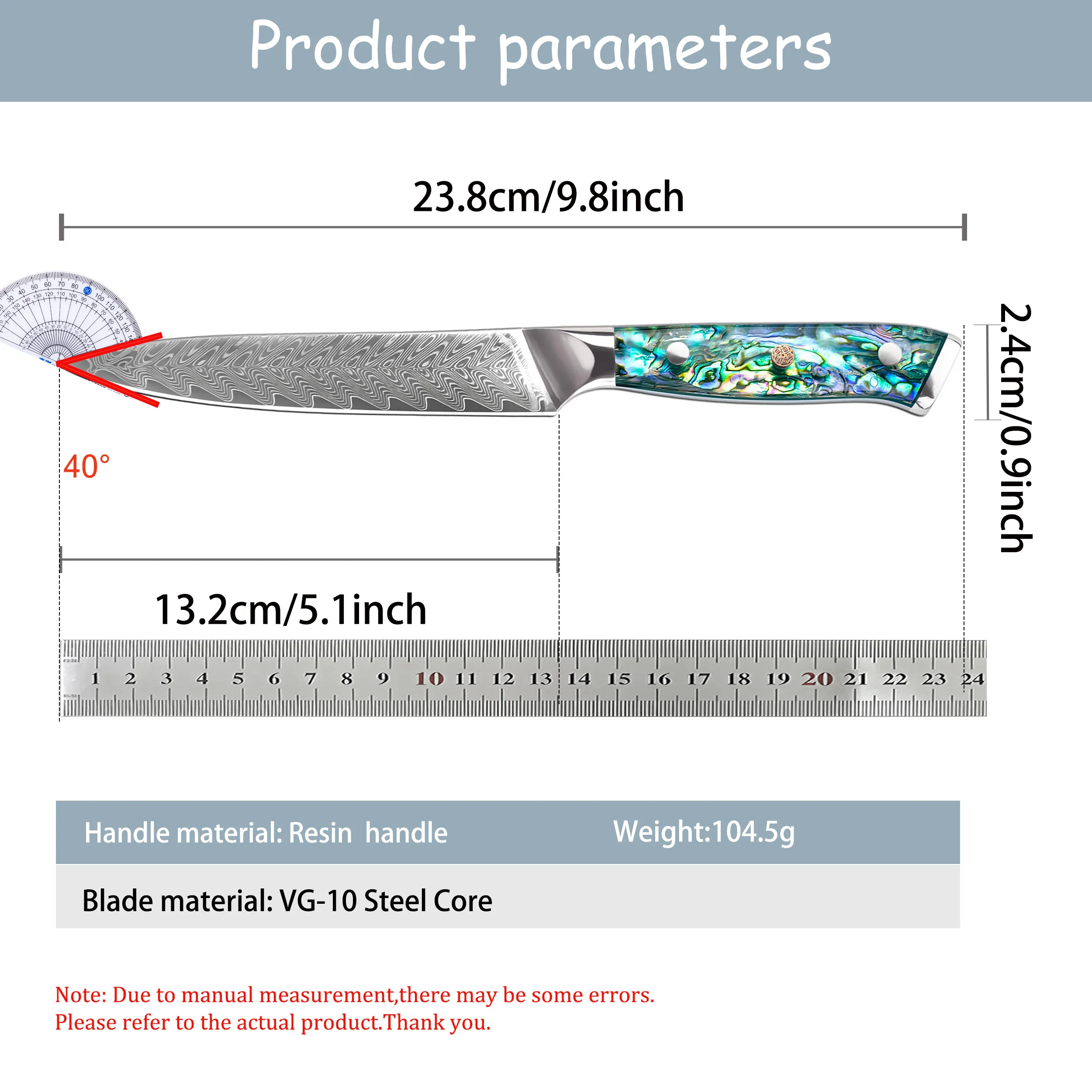 1PC,67 Layer Damascus Utility Knife Meat Slicing Knife Fruit Vegetable Knife Sashimi Knife Multi-function Kitchen Knife