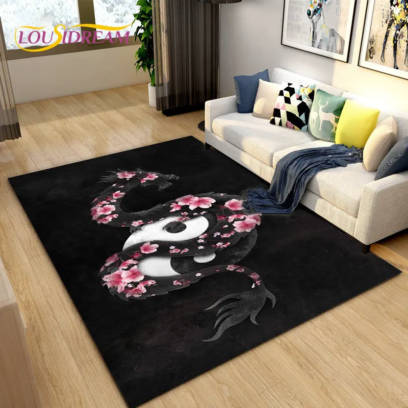 

Modern Chinese Tai Chi Bagua Yin Yang Area Rug,Carpet Rug for Living Room Decoration Crawl Soft Non-slip Floor Mat Kitchen Floor