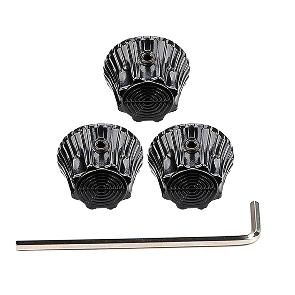 

4Pcs Metal Guitar Knobs Sunflower Design Ergonomic Precision Volume Tone Control Guitars Black Parts
