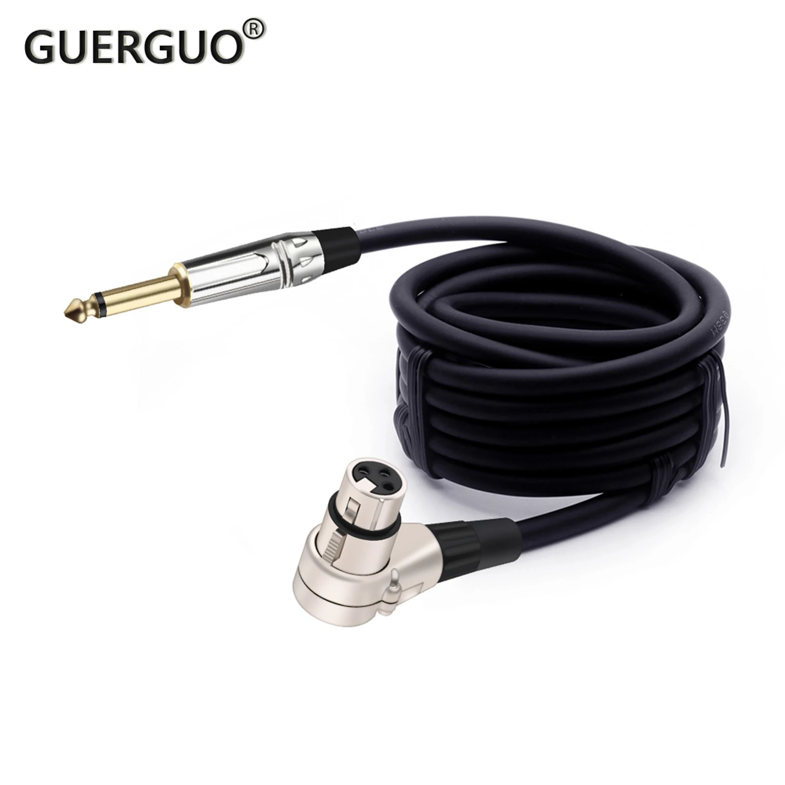 

Gold Plated 6.35mm Mono to 3Pin XLR Connector 90 Degree Right Angle Female Micphone Plug Audio Cable Curved Multi-directional