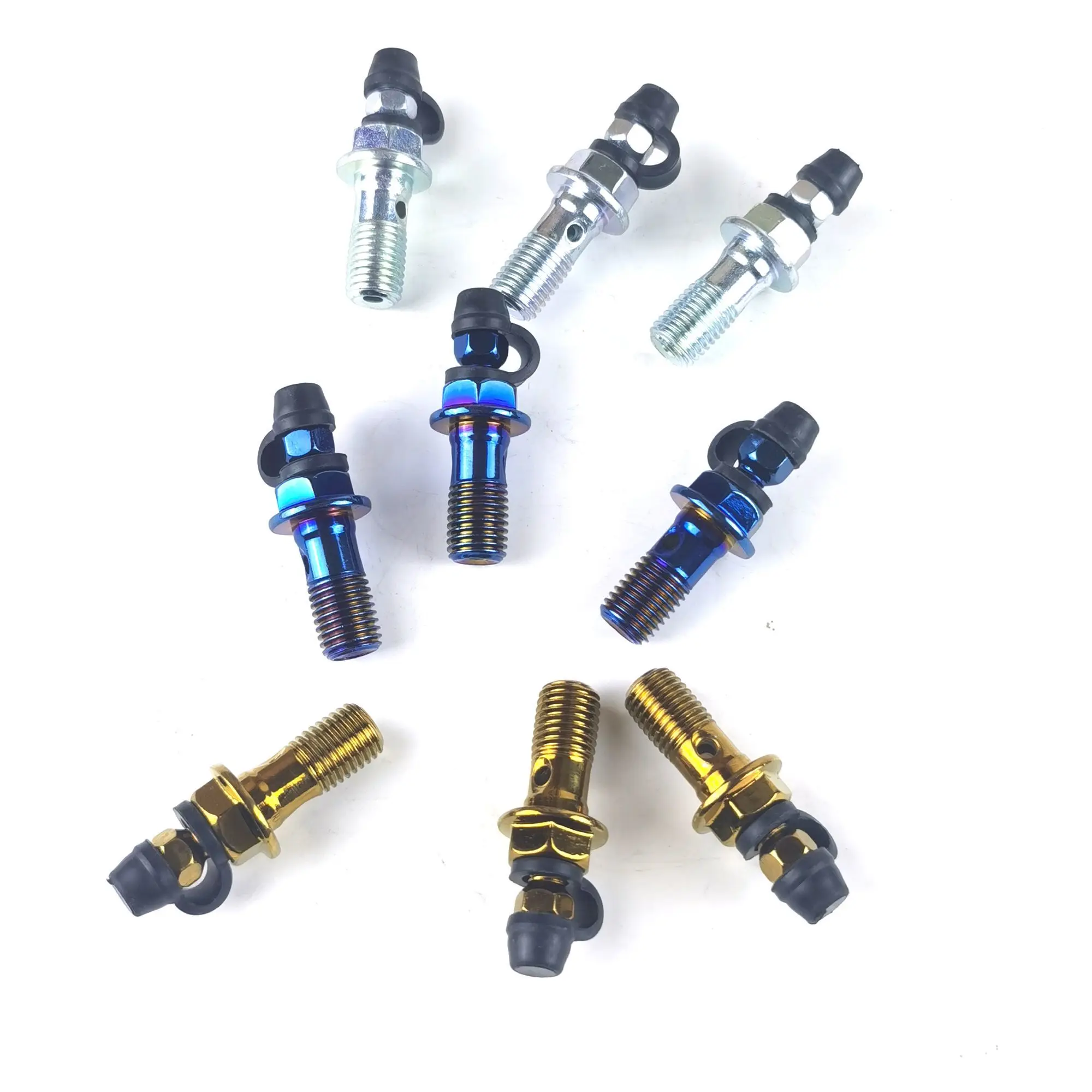 Universal Motorcycle Banjo Bolt M10 X 1.25mm Oil Drain Exhaust Screw for Brake Caliper Master Cylinder Tubing Hose Deflation