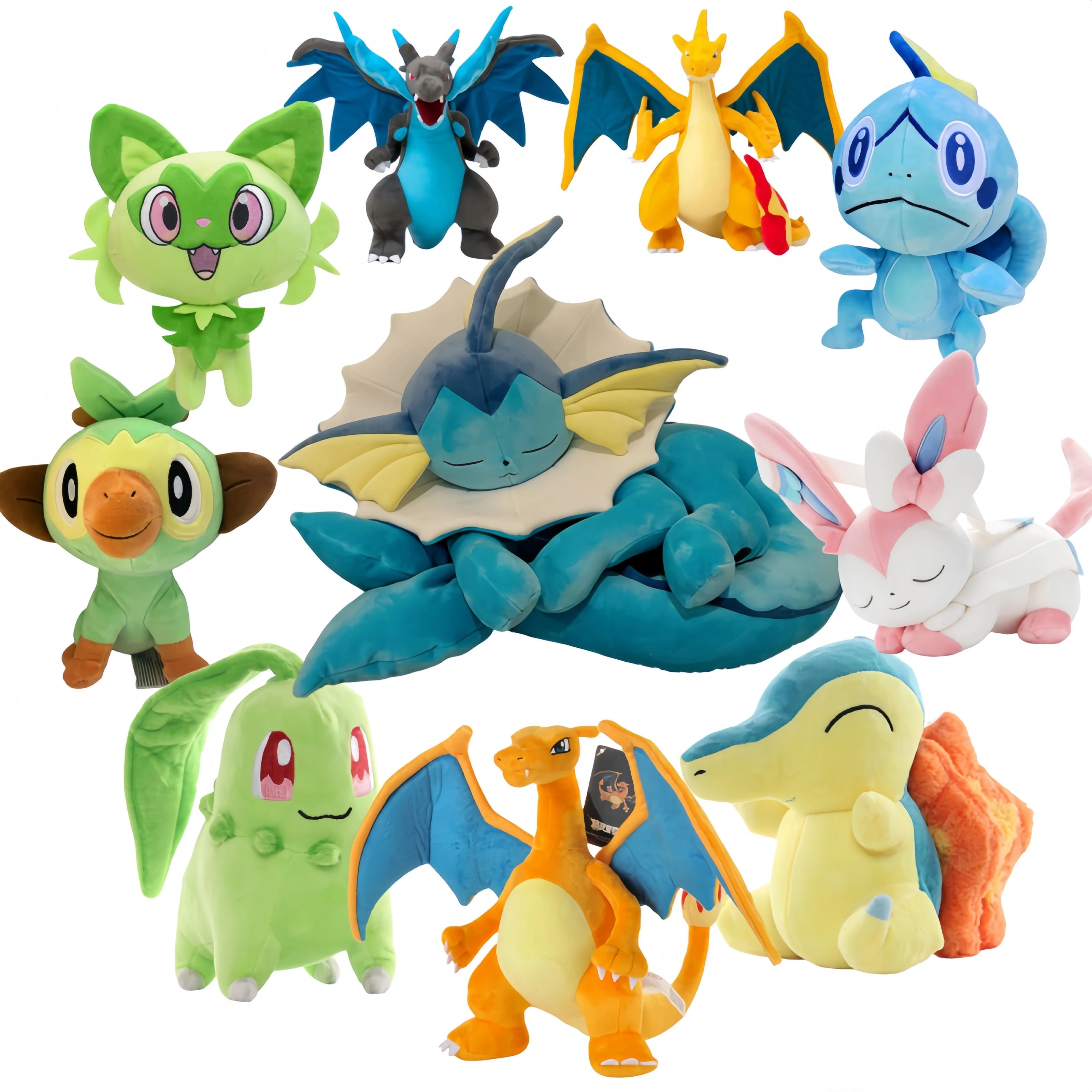 

70 Styles Big Size Sleeping Vaporeon Plush Toy Anime Pokemon Kawaii Pikachu Plush Doll Toys Cute Gengar Toys for Kids Gift