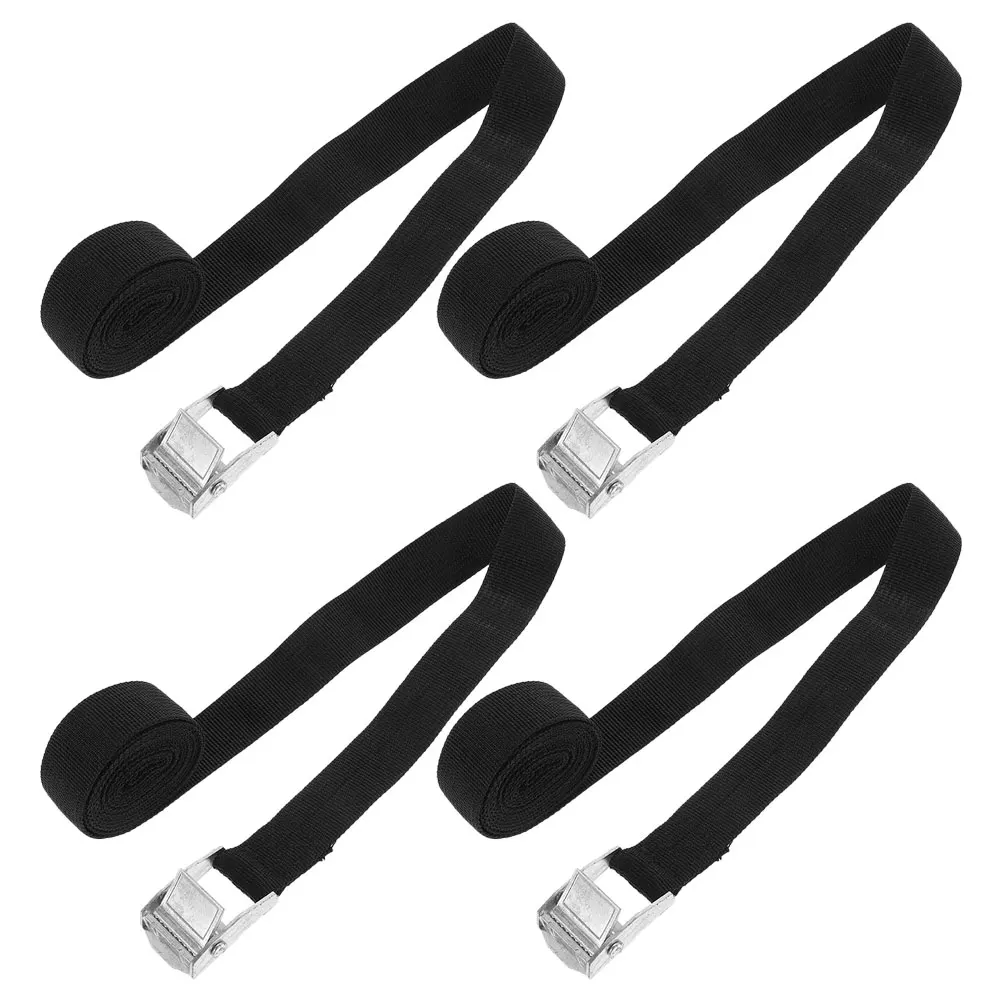 

4pcs Zinc Alloy Lashing Straps Heavy Duty Adjustable Buckle Ratchet Tie Down For Cargo Trailers Bikes Lawn Equipment Vehicle