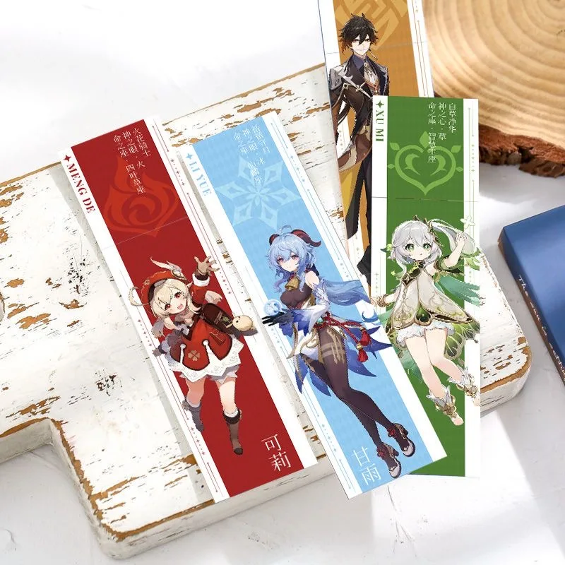 60 закладки Genshin Impact, роль Shenhe, восемь бога, сын, грома, общий орех Kerry, украшения для рабочего стола, закладки «сделай сам»