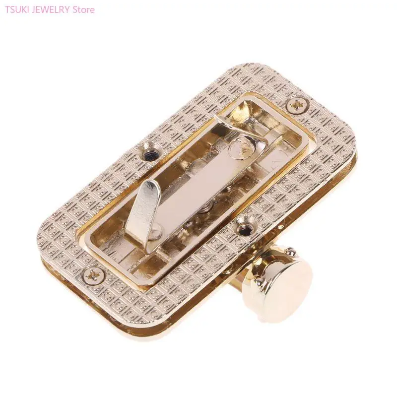 62KE Metal Bamboo Rectangle Clasp Turn Lock Twist Locks DIY Handbag Bag Purse H