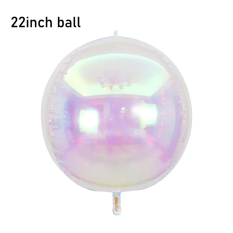 4Pcs 22inch Iridescent  Foil Balloons Crystal Rainbow Cubes Balls Birthday Party Disco Themed Party Decorations Bridal Shower