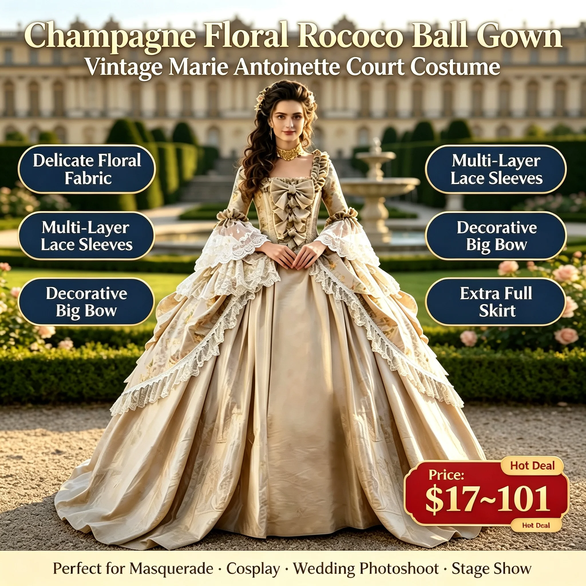 18th Century Women Marie Antoinette Dresses Long Victorian Rococo Gowns Historical Theater Clothing
