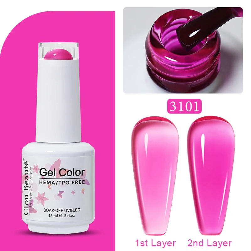 Clou Beaute Jelly Kleur UV Gel Manicure Zomer Roze Naakt Gel Nagel Regenboog Nagelbenodigdheden Voor Professionals Semi-permanente Vernis