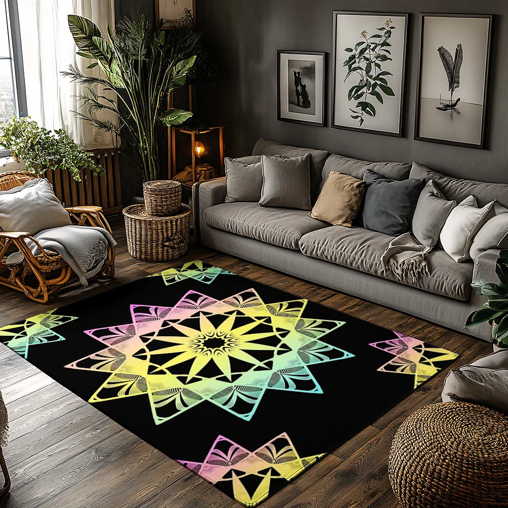 

Красочный абстрактный ковер, современный нескользящий напольный коврик для гостиной, спальни, домашний ковер, моющийся домашний коврик для дома и улицы