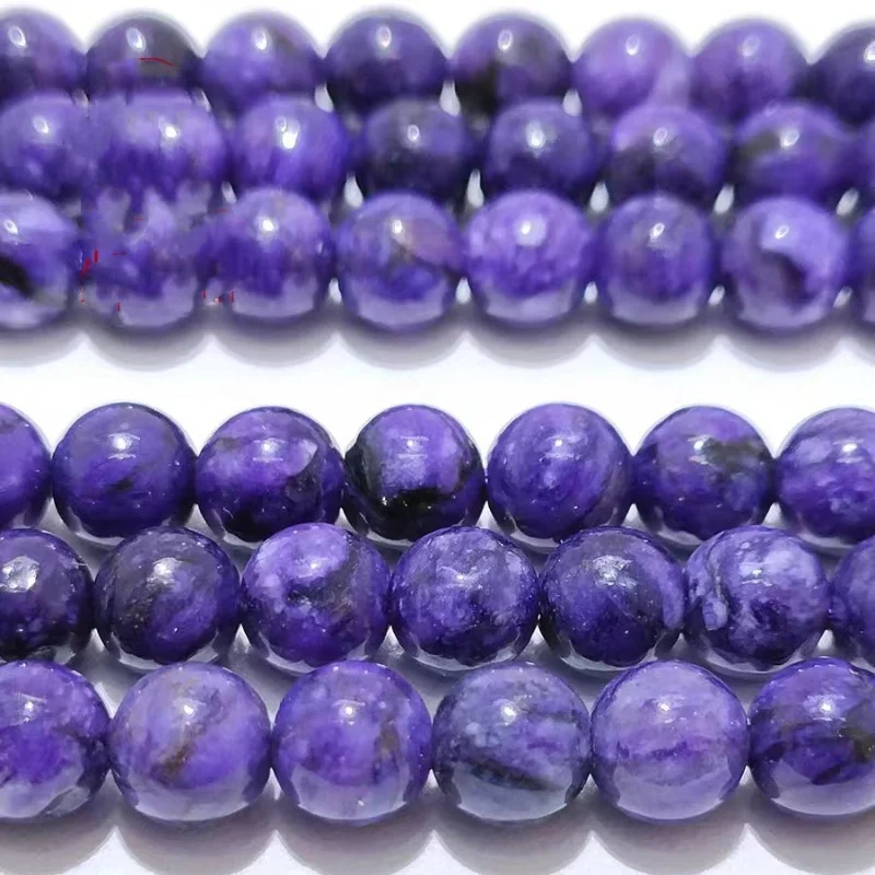 

Charoite round smooth purple 4mm 6mm 8mm 10mm 12mm 38cm DIY jewelry loose beads nature 1string
