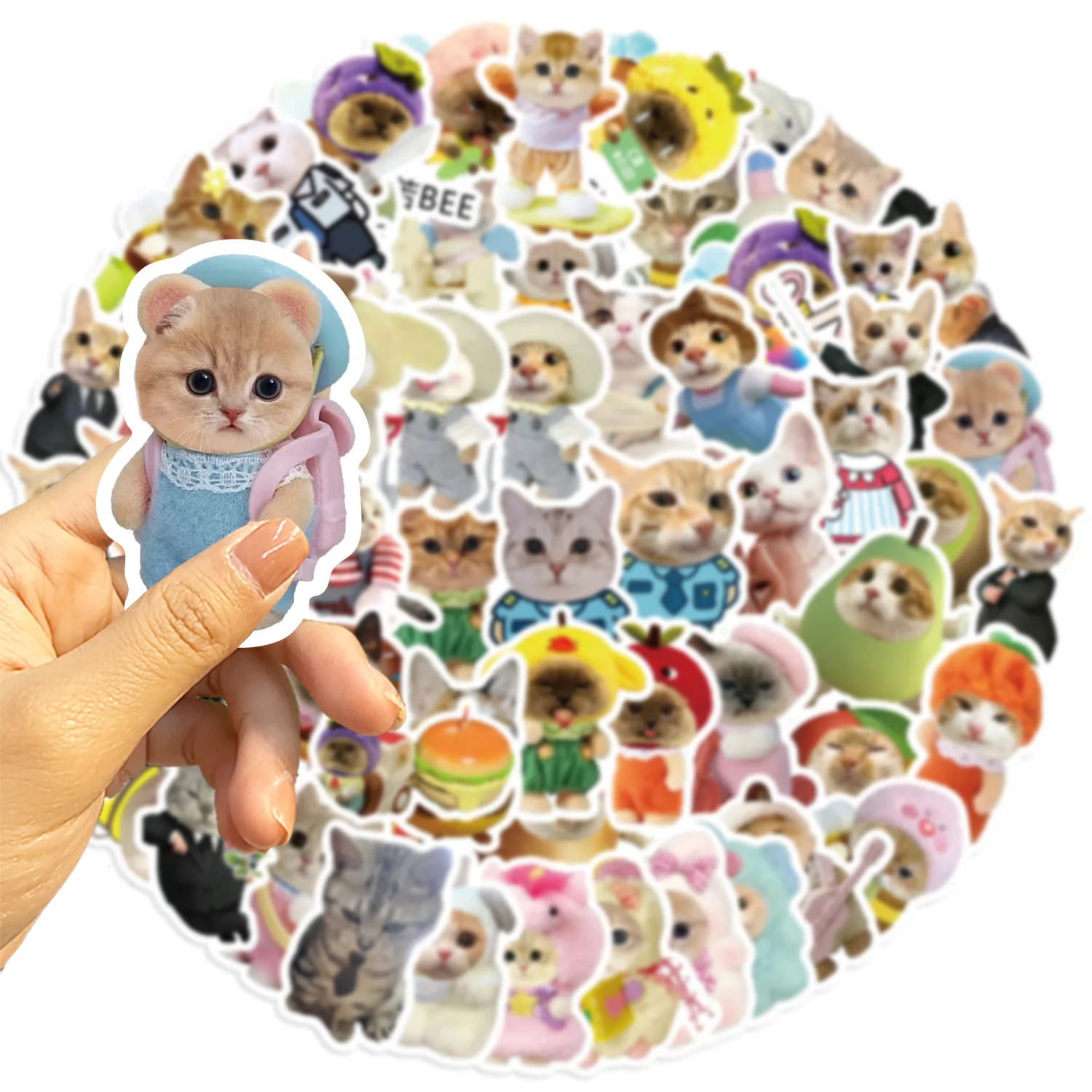 10/30/62Pcs Fummy Cartoon Cat Graffiti Stickers Meme Decals For Phone Laptop Skateboard Luggage Guitar Notebook Diy Sticker