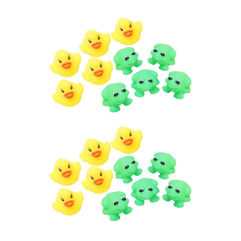 2 Set Of Frogs & Ducks 10Pcs+10Pcs Baby Bath Tub Toys