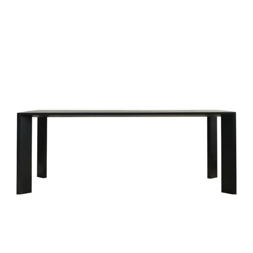 Factory Direct 2026 Minimalist wabi-sabi style solid wood dining table living room home ash black large desk long table workbenc